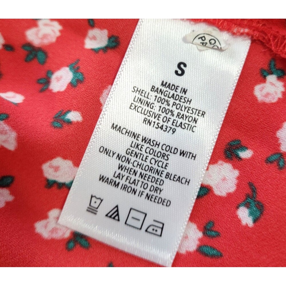 Babydoll Button Sweatheart Sundress Aeropostale S Red Milkmade Ditsy Floral - Picture 8 of 14